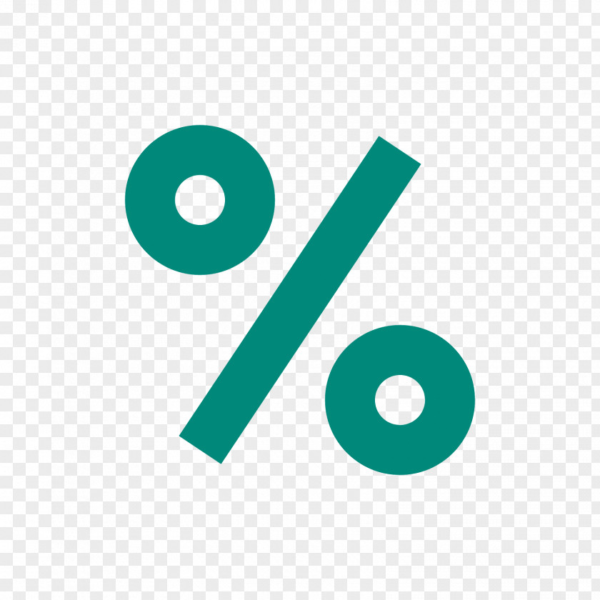 Percent Logo Teal Turquoise Brand PNG
