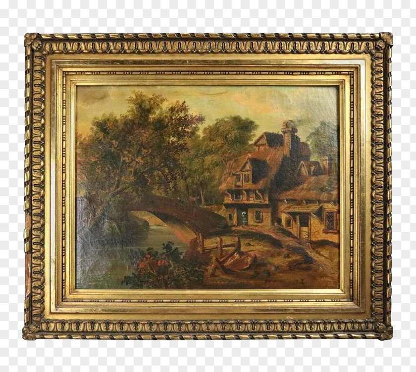 Antique Corning Revival Painting Picture Frames PNG