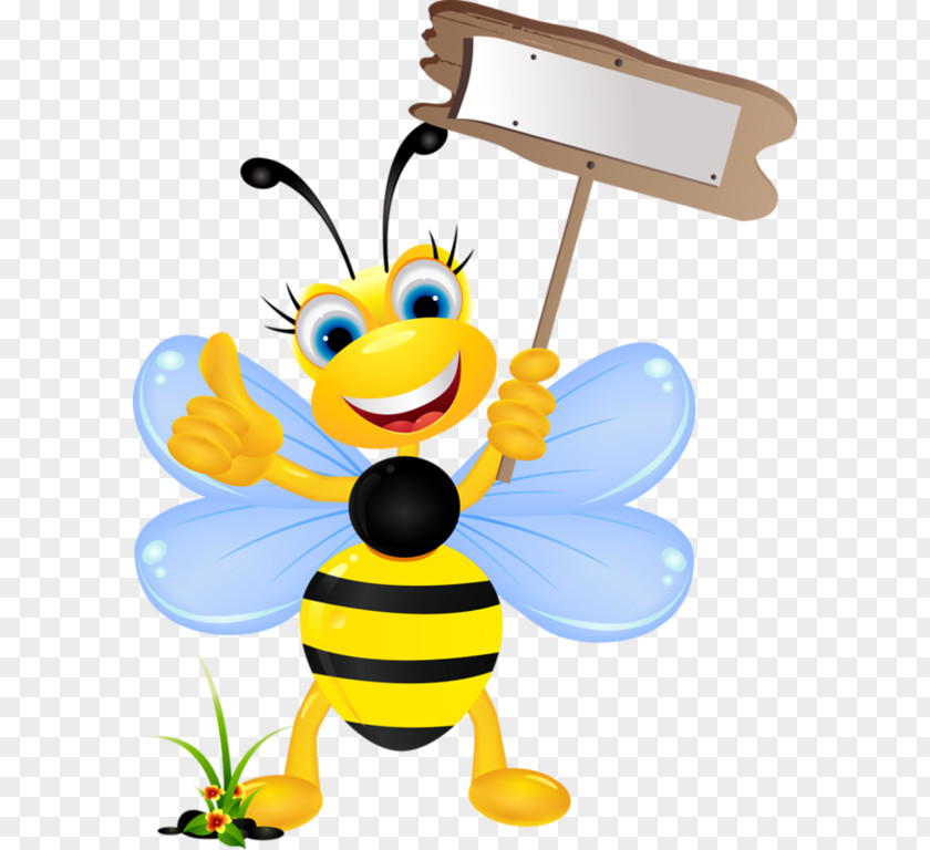 Bee Theme Cartoon Clip Art PNG