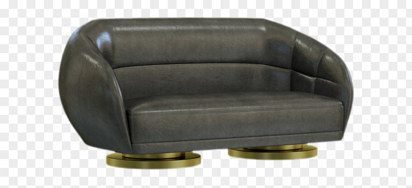 Black Leather Sofa Couch PNG