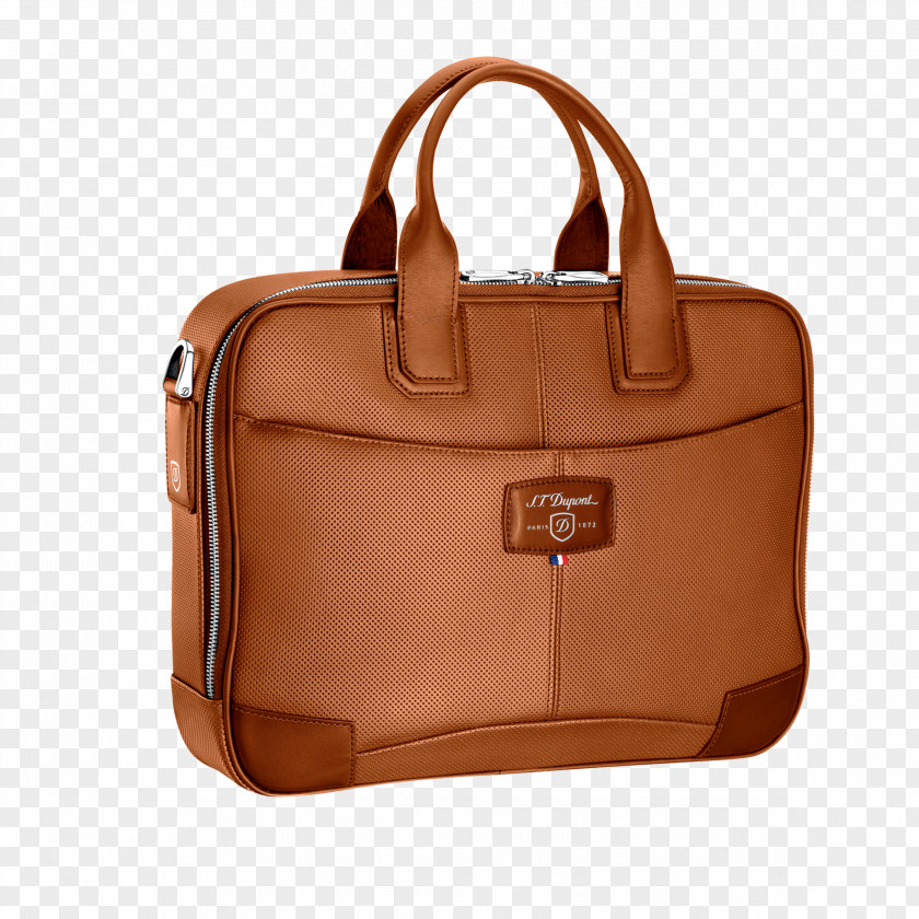 Camel Leather S. T. Dupont Messenger Bags Briefcase PNG