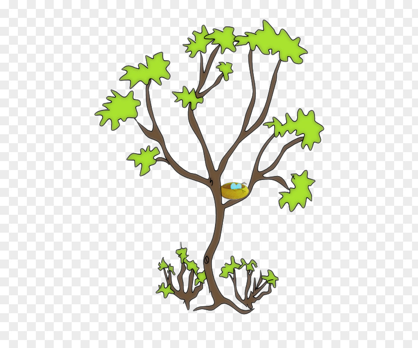 Green Tree Twig Clip Art PNG