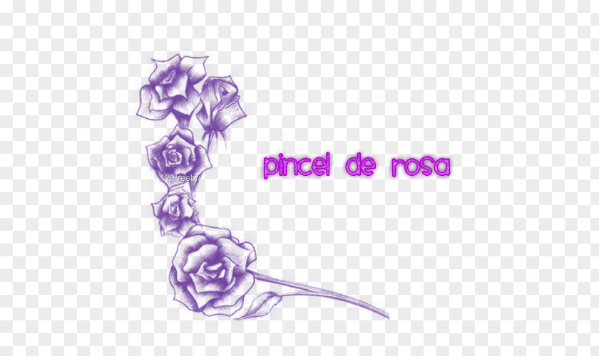 Rose Paintbrush Floral Design PNG