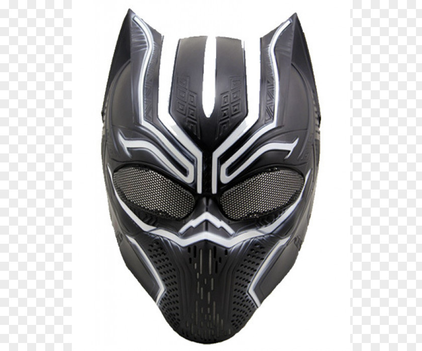 Black Panther Mask Airsoft Cosplay Costume PNG