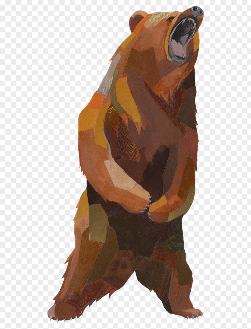 Brown Bear Grizzly Watercolor Painting PNG
