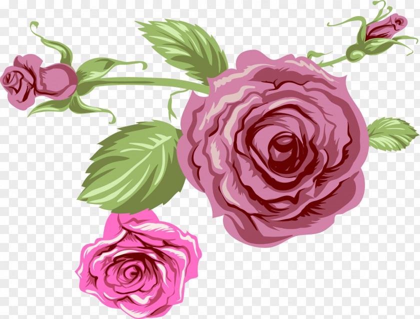 Purple Dream Flowers Garden Roses PNG