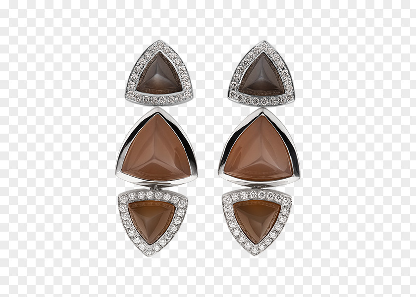 Gemstone Earring Brown White Moonstone PNG