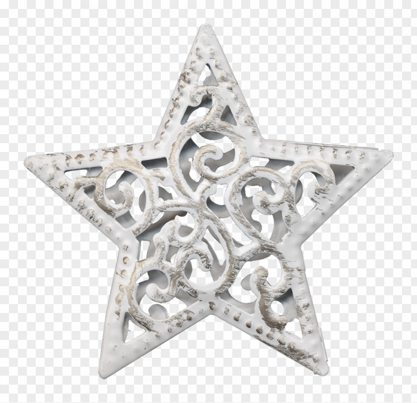 Silver Metal Pentagram Icon PNG