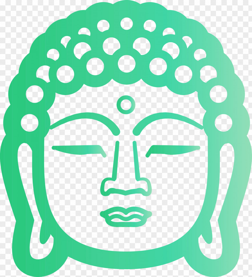 Green Head Turquoise Line Art Circle PNG