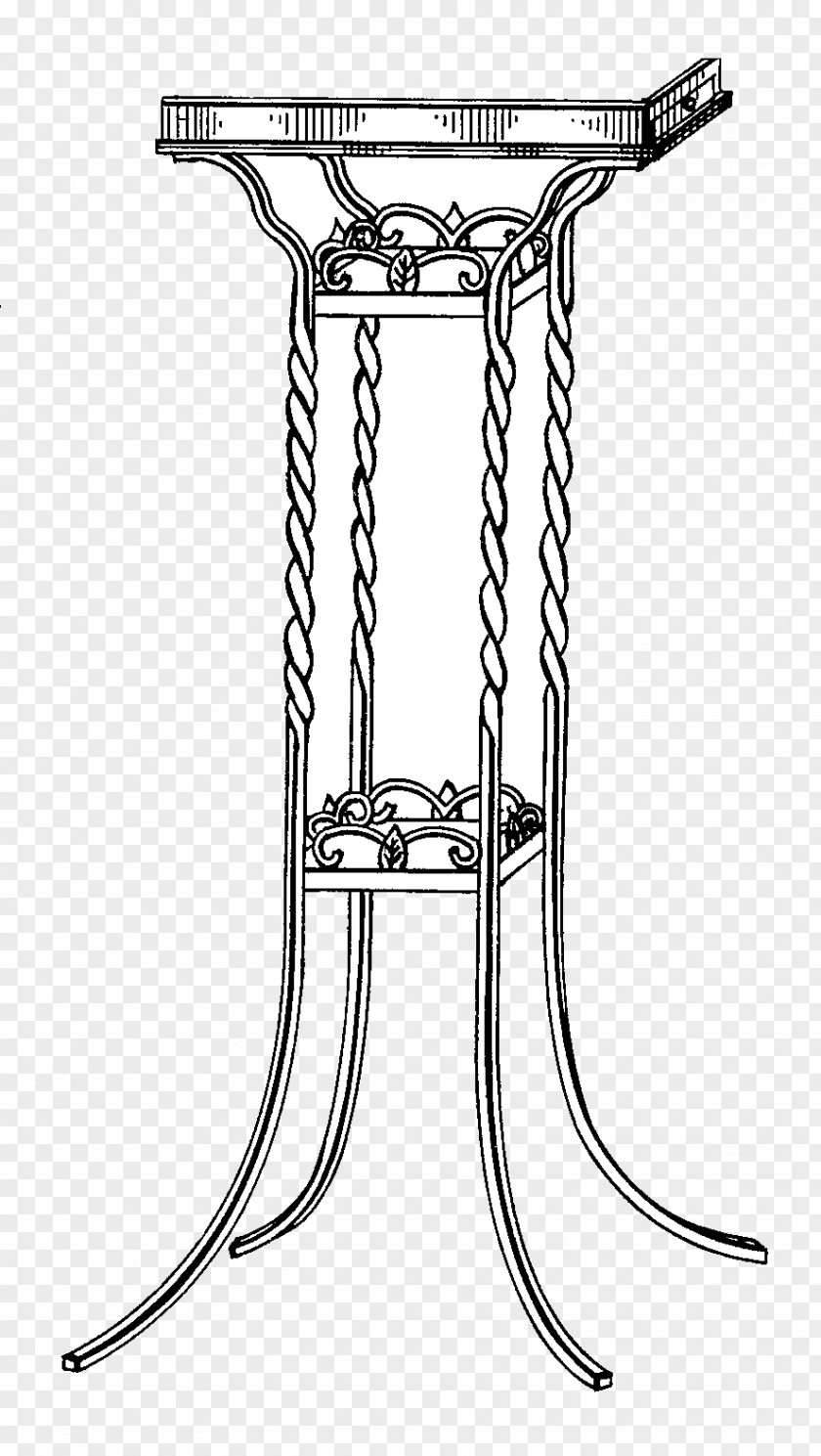 Table Chair Line Art PNG