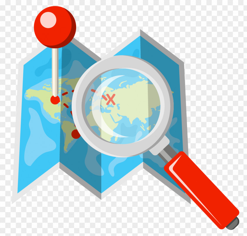 Looking For A Map With Magnifying Glass World PNG