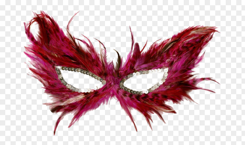 Red Feather Goggles Mask Masquerade Ball PNG
