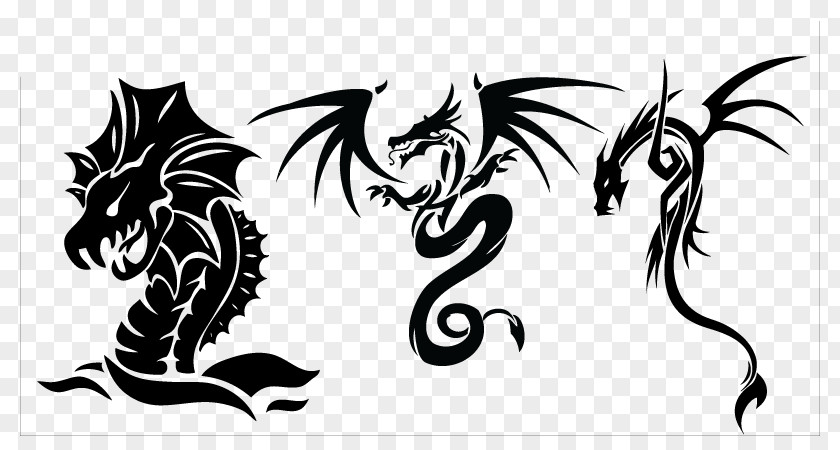 Rune Dragon Logo Tattoo Clip Art PNG