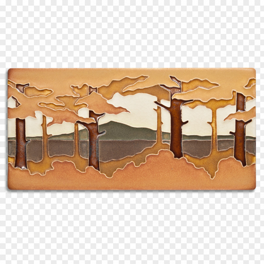 Autumn Landspace Tile Art Ceramic Table Tree PNG
