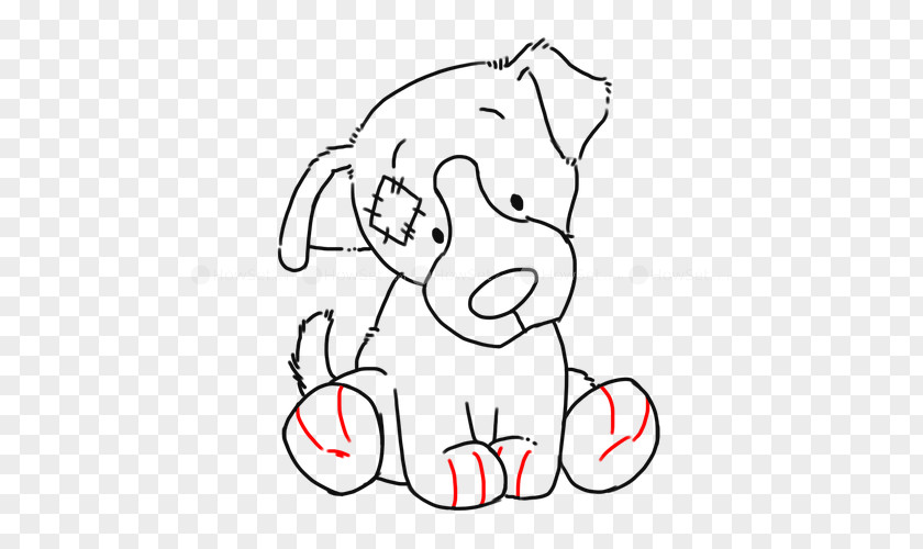 Puppy Dog Cat Line Art Drawing PNG