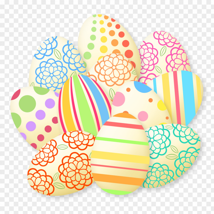Spring Material Easter Egg Line Baking PNG