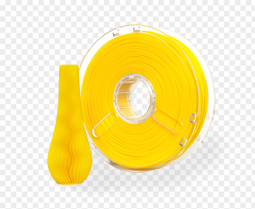 Yellow Colour 3D Printing Filament Polylactic Acid Printer PNG