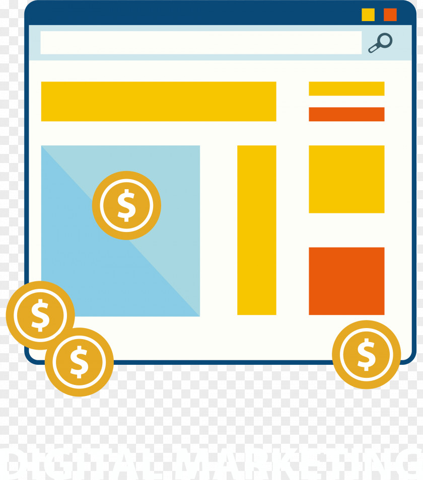 Flat Computer Box Digital Marketing Content Pay-per-click Advertising PNG
