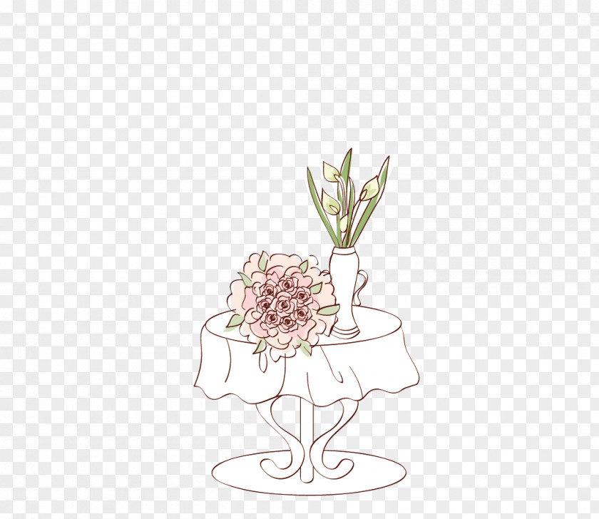 Table Floral Design Vase Euclidean Vector PNG