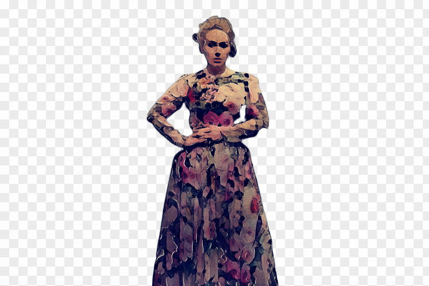 Costume Day Dress Clothing Gown Pink Purple PNG