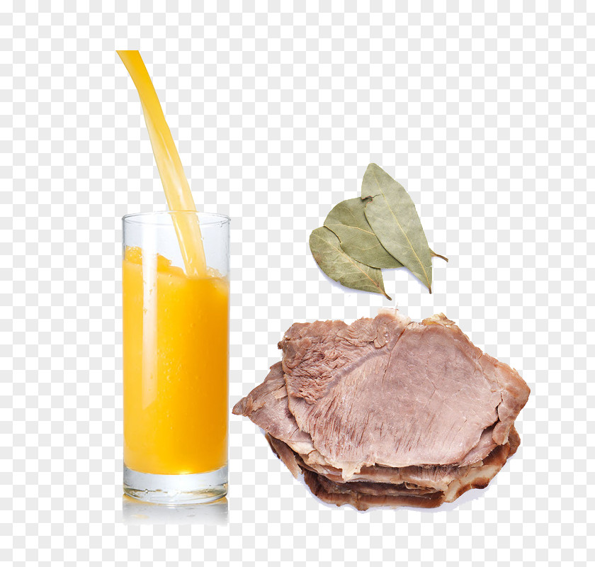 Orange Juice And Meat Beef Noodle Soup Food PNG