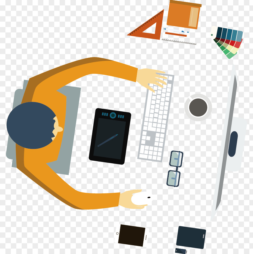 Top View Of Business People Graphic Design Character Cartoon PNG