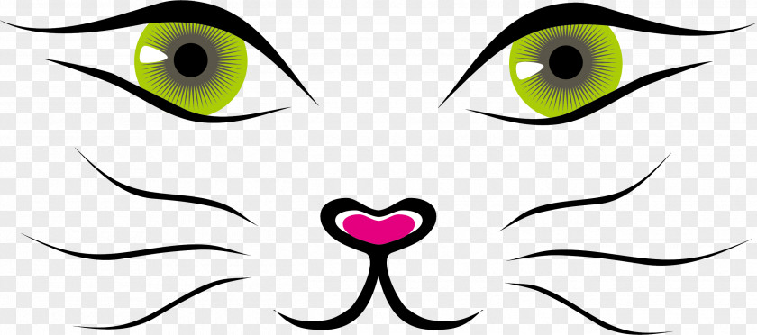 Vector Cat Eyes Face Kitten Clip Art PNG