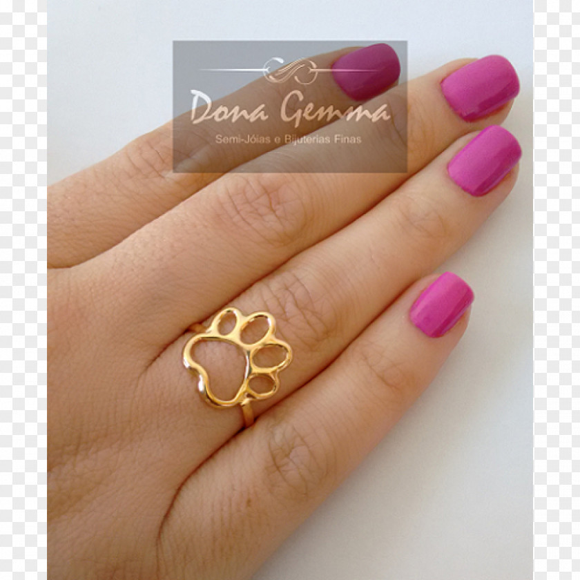 Ring Dog Gold Paw Gemstone PNG