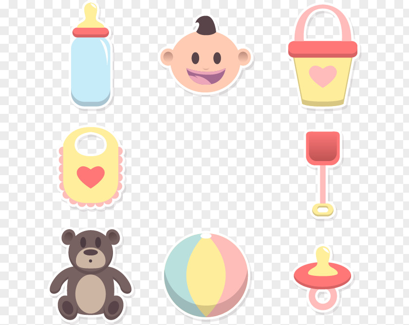 Eight Cute Baby Elements Euclidean Vector Infant PNG