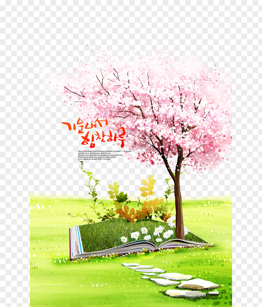 Cherry Blossoms In Full Bloom Download Poster Computer File PNG