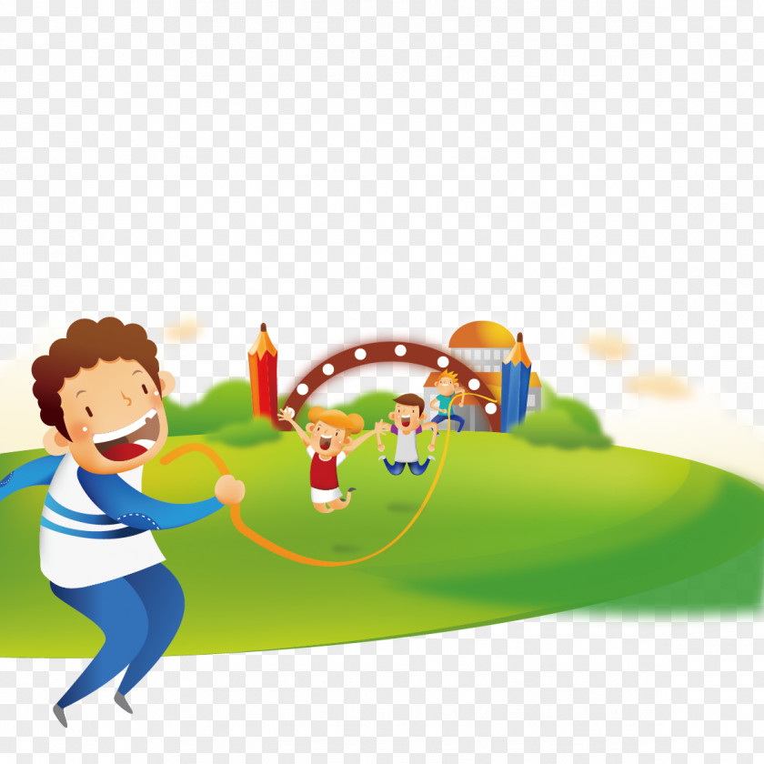 Skipping Children Download Rope Cartoon Illustration PNG