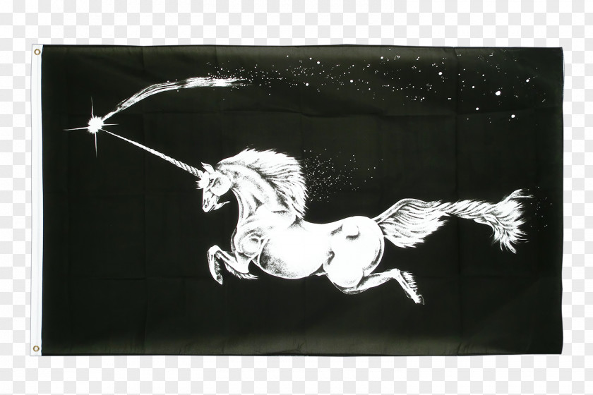 Unicorn The Black Flag Of New Zealand Fahne PNG
