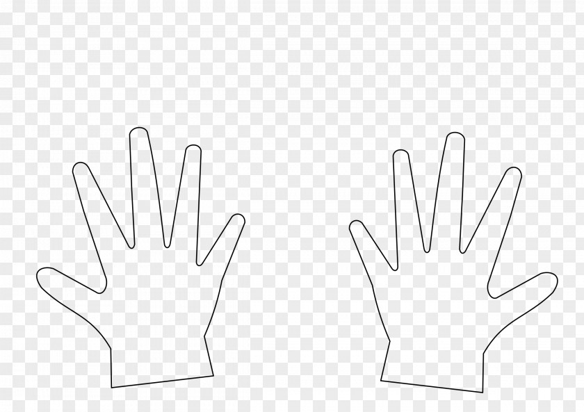 Outline Of Hands Thumb Paper Hand Model White PNG