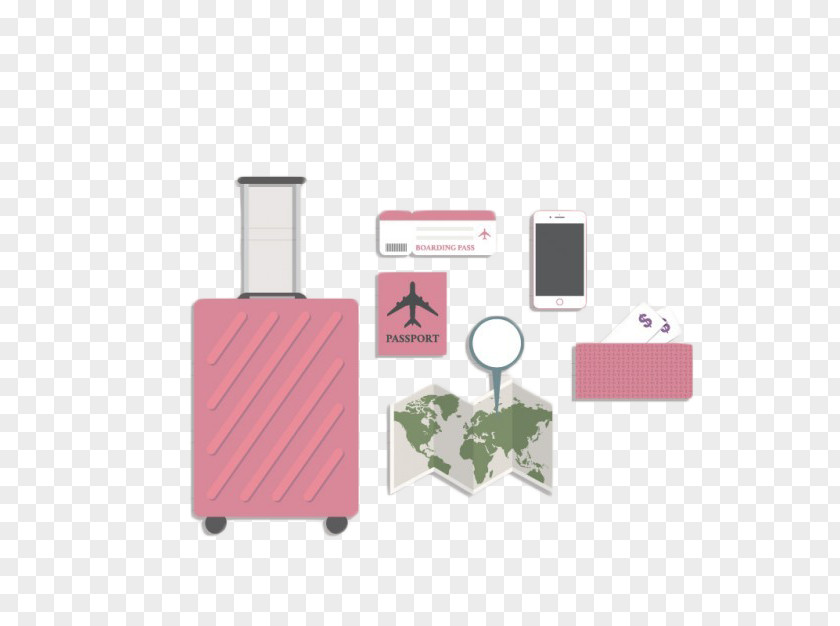 Pink Travel Luggage Suitcase Euclidean Vector Baggage Icon PNG