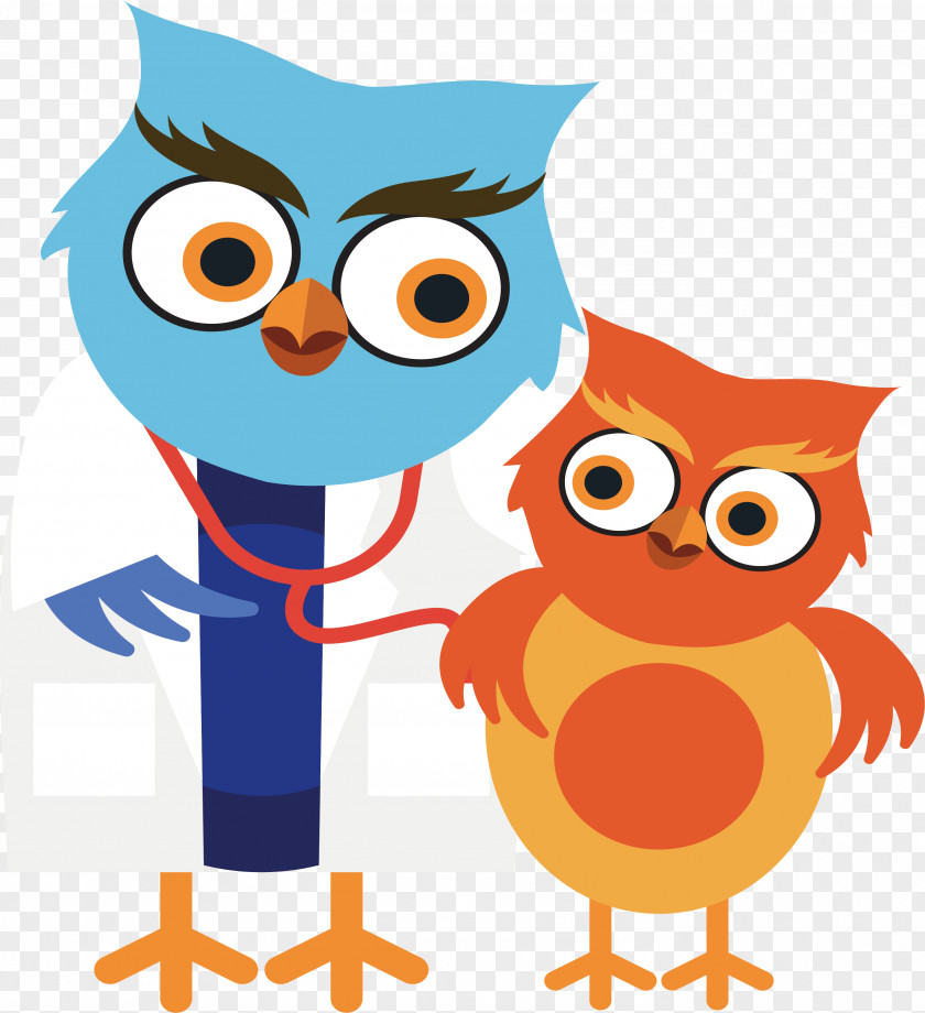 An Owl To See A Doctor Cartoon Illustration PNG