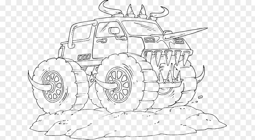 Monster Jam Truck Coloring Book Grave Digger Bigfoot PNG