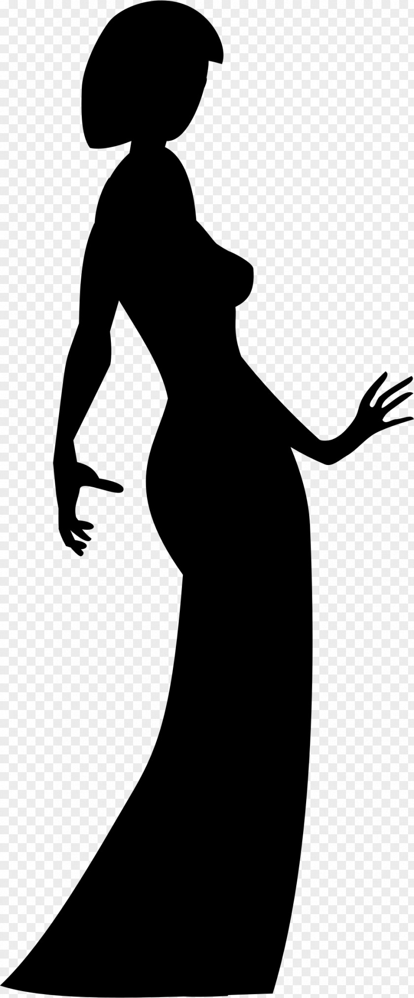 Silhouette Woman Dress Gown Clip Art PNG