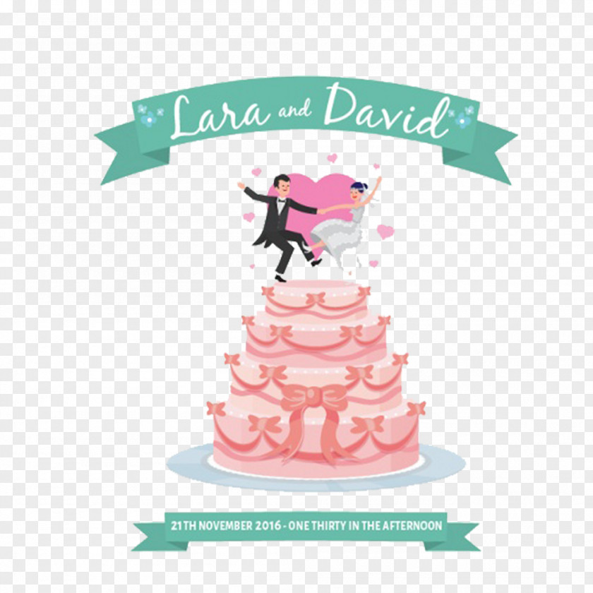 Fresh And Elegant Wedding Cake Creative Birthday Cupcake Invitation PNG