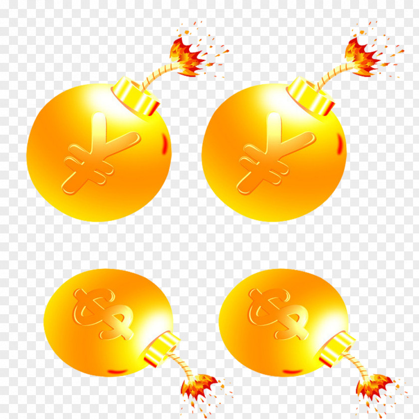 Gold Coin Pattern Of Bombs Clip Art PNG