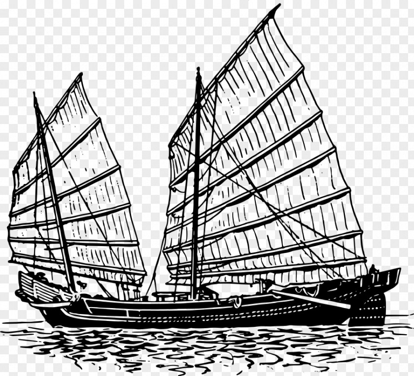 Pirate Ship Outline Junk Boat Clip Art PNG