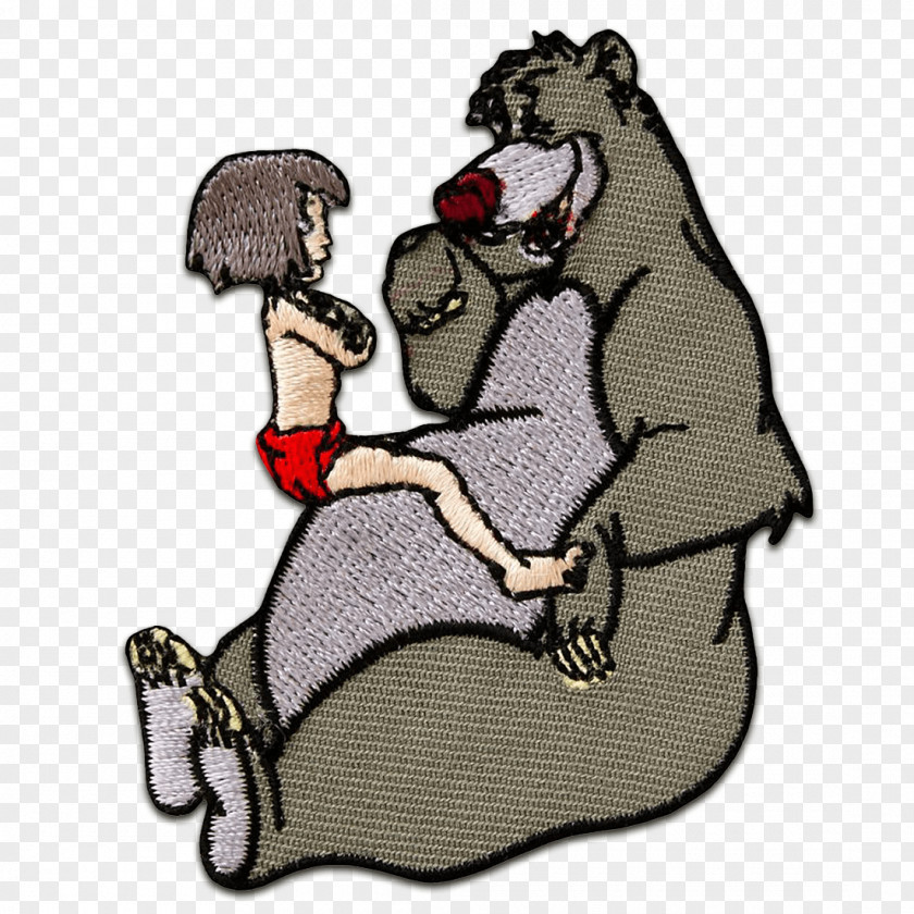 Baloo The Jungle Book Mowgli Embroidered Patch Comics PNG