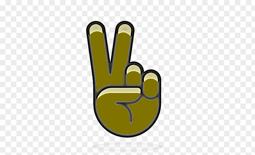 Glove V Sign Yellow Background PNG