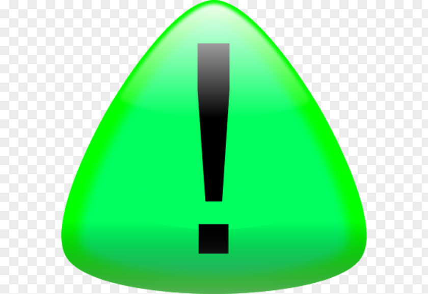 Round Triangle Exclamation Mark Sign Green Clip Art PNG