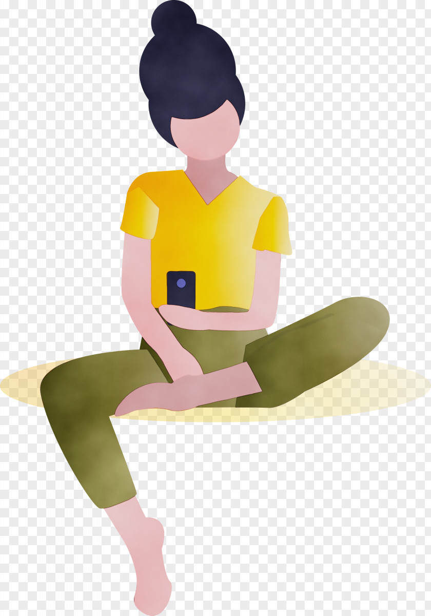 Sitting Cartoon Standing Leg Physical Fitness PNG