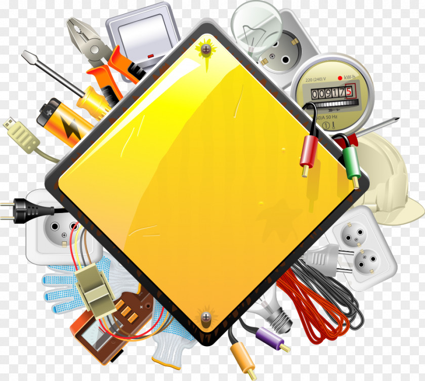 Vector Electrician Tools Electrical Engineering Computer File PNG