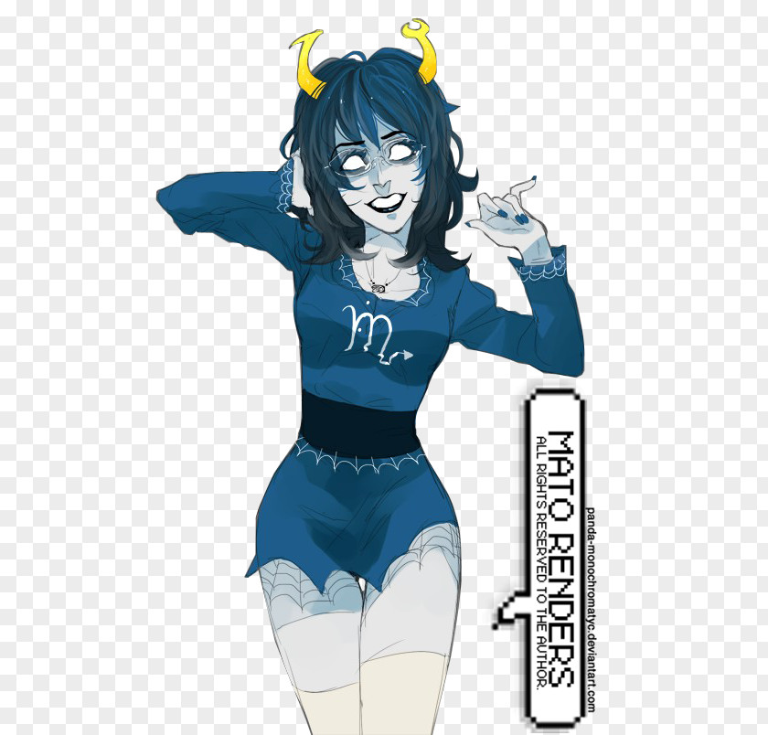 Aranea Meenah Peixes MS Paint Adventures Homestuck Fan Art Illustration PNG