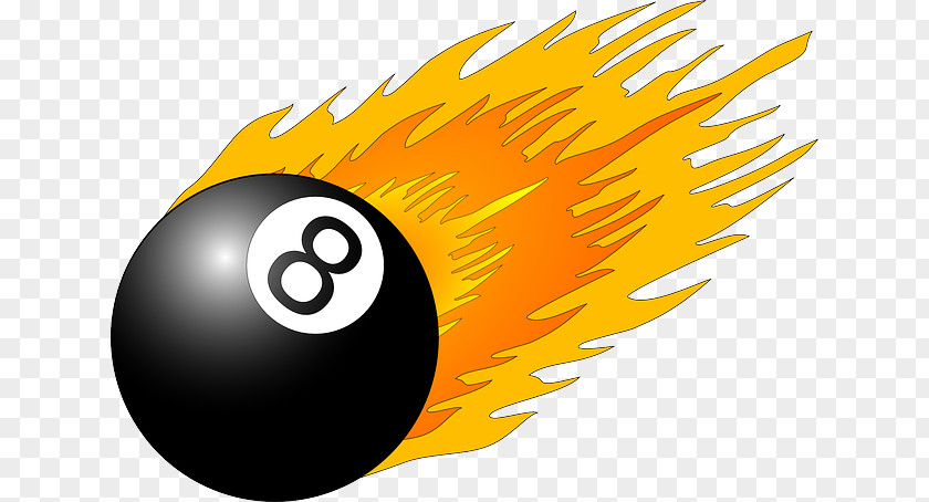 Cartoon Fire 8 Ball Pool Eight-ball Billiard PNG