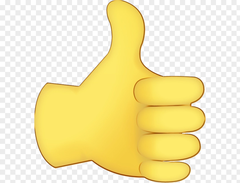 Gesture Thumbs Signal Yellow Background PNG