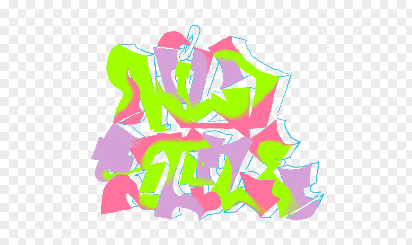 Graffiti Style Pink M Character Clip Art PNG