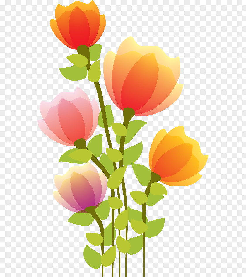 Hand-painted Tulip Flower Drawing Clip Art PNG